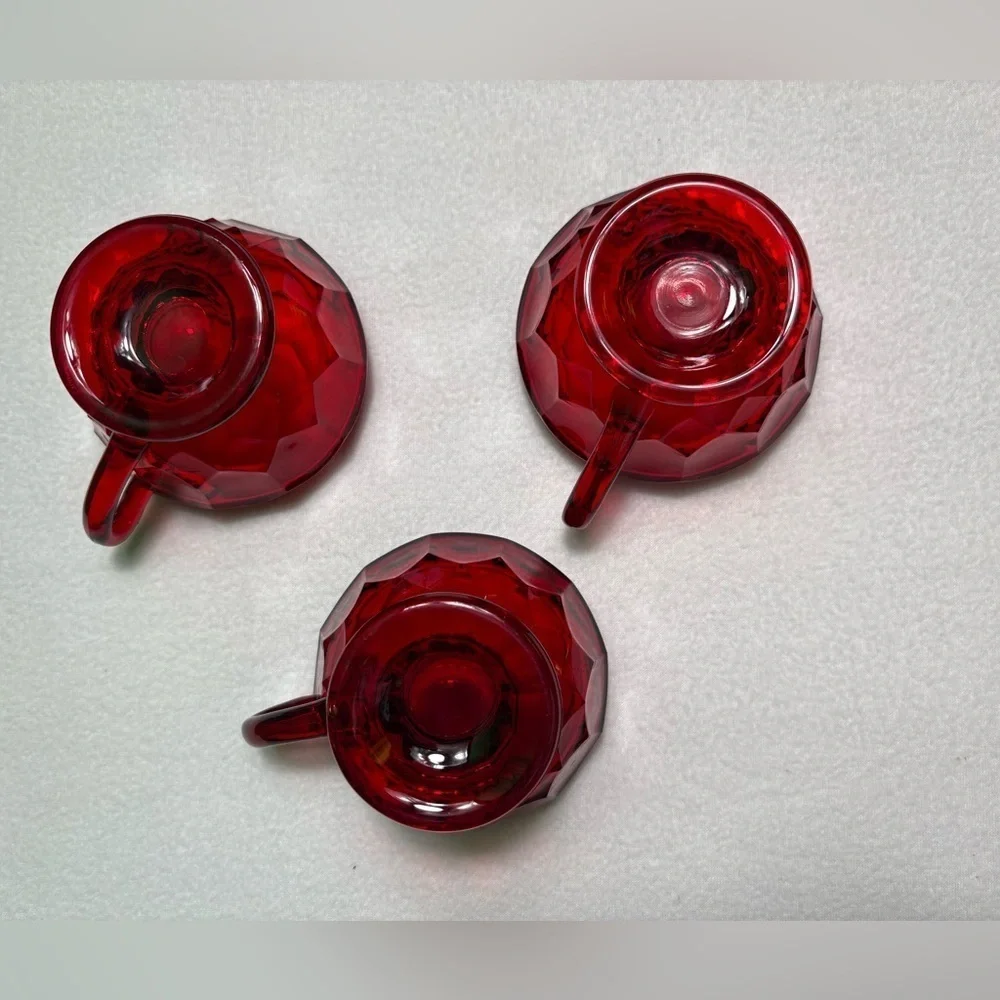 Vintage Georgian Ruby Footed Cups-3 Cups Available